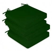 Downluxe Outdoor Chair Cushions For Patio Furniture, Waterproof Square Corner Memory Foam Patio Chair Cushion With Adjustable Ties And Portable Handle, 19" X 19" X 3" - 森林綠 - 查看 2