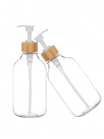 3M 1pc 16oz Soap Dispenser Bottle With Rustproof Pump And Bamboo Lid, Kitchen Dish Soap Dispenser, Bathroom Shampoo/Body Wash Dispenser In Translucent Plastic Home Bathroom Decor Fall Decor Back To School