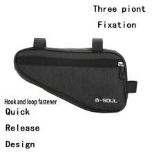 Bike Triangle Bag Bike Frame Front Tube Bag Quick Release Front Seat Bike Top Tube Triangle Kit Bike Triangle Frame Bag - Black - View 2