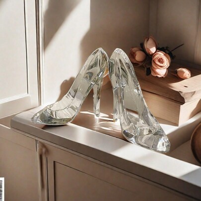 1 Stück Acrylglas Glitzerschuh Geburtstags Geschenk Heim Dekoration Handwerk Hochhackige Hochzeit Figuren Miniatur Dekorationen Party Zubehör Dekoration, Weihnachten