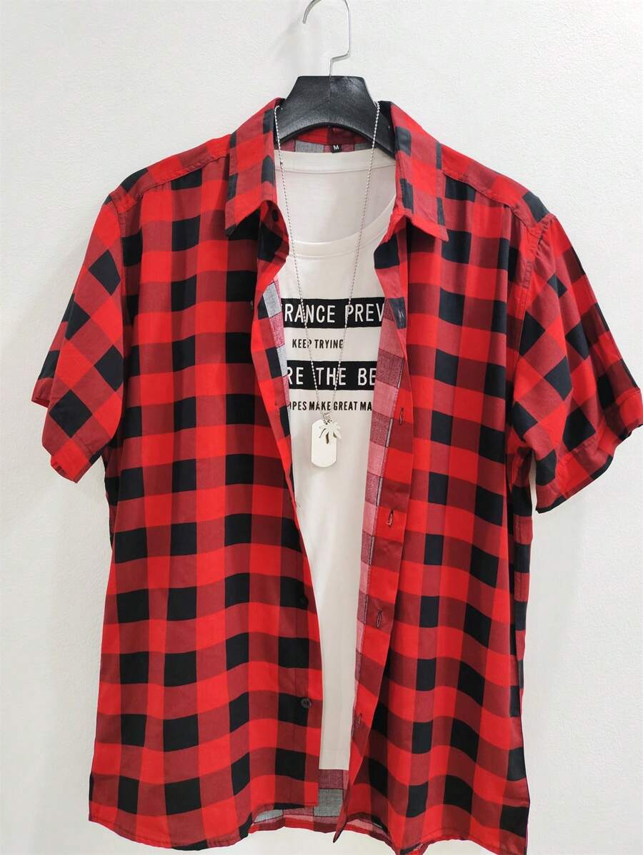 Men Shirts - 紅色 - 查看 1