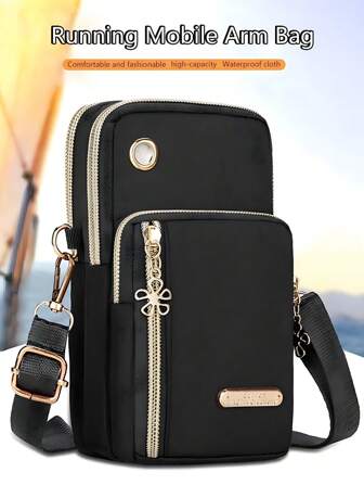 Bolso bandolera casual con múltiples cremalleras para mujer, monedero, cartera, billetera de mujer para uso al aire libre como regalo