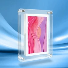 Acrylic Digital Photo/Video Frame 5/7 Inches With Music 1000mAh Vertical Display IPS Screen 4G Memory Volume Adjustment, Upload Videos Via USB. - Clear - View 5