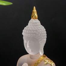 1pc Matte Buddha Statue Ornament, Sculpture Handicraft, Resin Craftsmanship, Zen Decoration, Meditation Sitting Posture, Buddha Statue Home Decoration, Spring Festival Decoration, For Home Room Living Room Office Decor Best - White - View 5