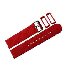 1入組男士酒紅色柔軟耐用快速簡易安裝光滑運動防水高強度矽膠手錶帶,頂級不銹鋼扣環,18mm / 20mm / 22mm / 24mm適配華為三星智能手錶 - 酒紅色 - 查看 4