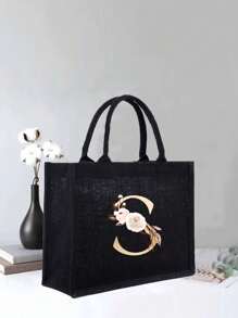 Vàng Màu hồng Hoa Đen Túi xách tay , Nguyên chất Đen Thiết kế , Đơn giản Và , Cá nhân hóa Lễ cưới Túi quà tặng , Phù dâu , Túi trang điểm , Du lịch Đơn giản Túi bảo quản , Màu thuần Mỹ phẩm Ví , Dung lượng lớn Du lịch Túi trang điểm : Hoàn hảo Đối với Ngoài trời Hoàn hảo Đối với Đám cưới , Sinh nhật , Và Kỳ nghỉ , Cái này Là A Tuyệt vời Qủa tặng Đối với phụ nữ , Mẹ , Giáo viên , Bạn Và Lớn Ba lô Đối với Sinh viên , Trở lại Trường , - màu đen - Xem 30