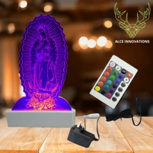 Làmpara de Virgen de Guadalupe 3D Multicolor con Control de Acrílico - Blanco - Ver 4