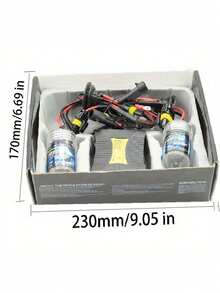 2入組氙氣hid套件,薄型膜式電子鎮流器轉換燈泡,帶電子鎮流器的h7和h11頭燈套裝及9005 9006燈泡,6000k 10000k可選 - 10000K(紫藍色) - 查看 17