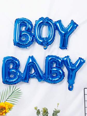 2 st blå bokstavsfolieballonger, lämpliga för babyshowerfest, babyshowerpresenter och födelsedagsfestdekorationer