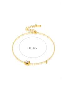 1 件純 925 銀鍍金方形綠色方晶鋯石女手鍊,時尚、奢華、多功能的女士珠寶禮物 - 金色 - 查看 5