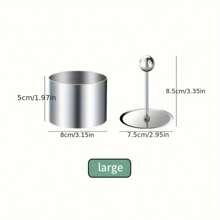 1入組搭配推子的蛋糕模具,不鏽鋼慕斯蛋糕模,撻圈,飯糰模,烘培工具,廚房小器具,廚房用品護具 - 銀色 - 查看 10