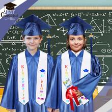 Kindergarten Graduation Gown  Cap Tassel Set 2024 With Charms Graduation Sash For Kid Preschool Kindergarten - Blue - View 7