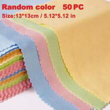 10/20/50/100pcs Chamois Glasses Cleaner, Jewelry Care Wipe Cloth, Microfiber Cleaning Cloth For Glasses, Cloth Lens Phone Screen Cleaning Wipes(Random Color)