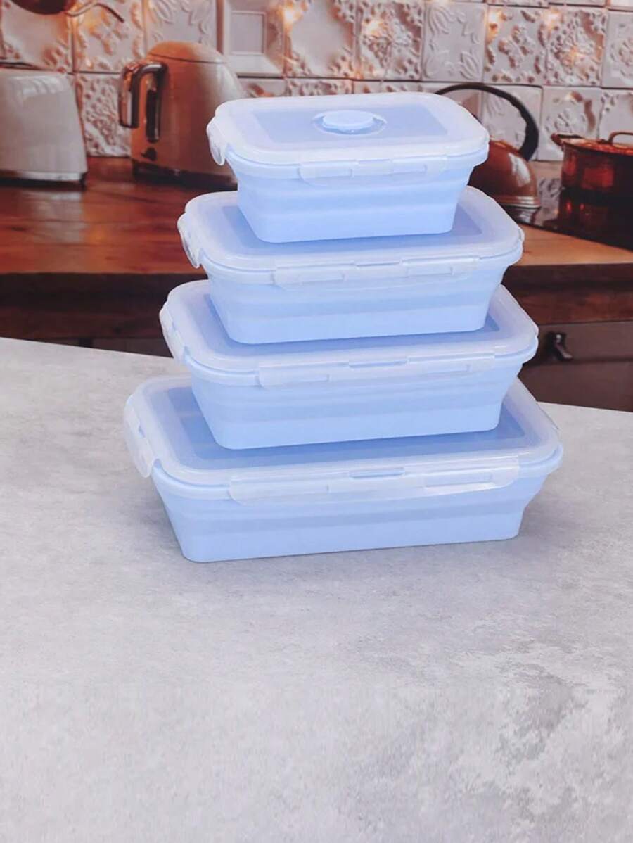 4 Pcs Silicone Collapsible Food Storage Containers With Lids Silicone ...