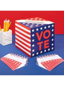 Sparkle And Bash Patriotic Voting Box With Cards For Voting Day (8 Inches) - Nhiều màu - Xem 1