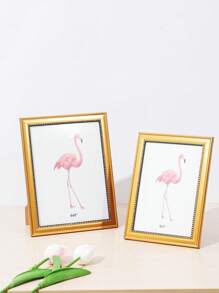 1入組現代、簡約、復古相框（隨機照片紙）,適用於桌面或牆上展示,家庭、臥室、餐廳、家居裝飾——5寸/6寸/7寸/8寸/10寸 - 金色 - 查看 2