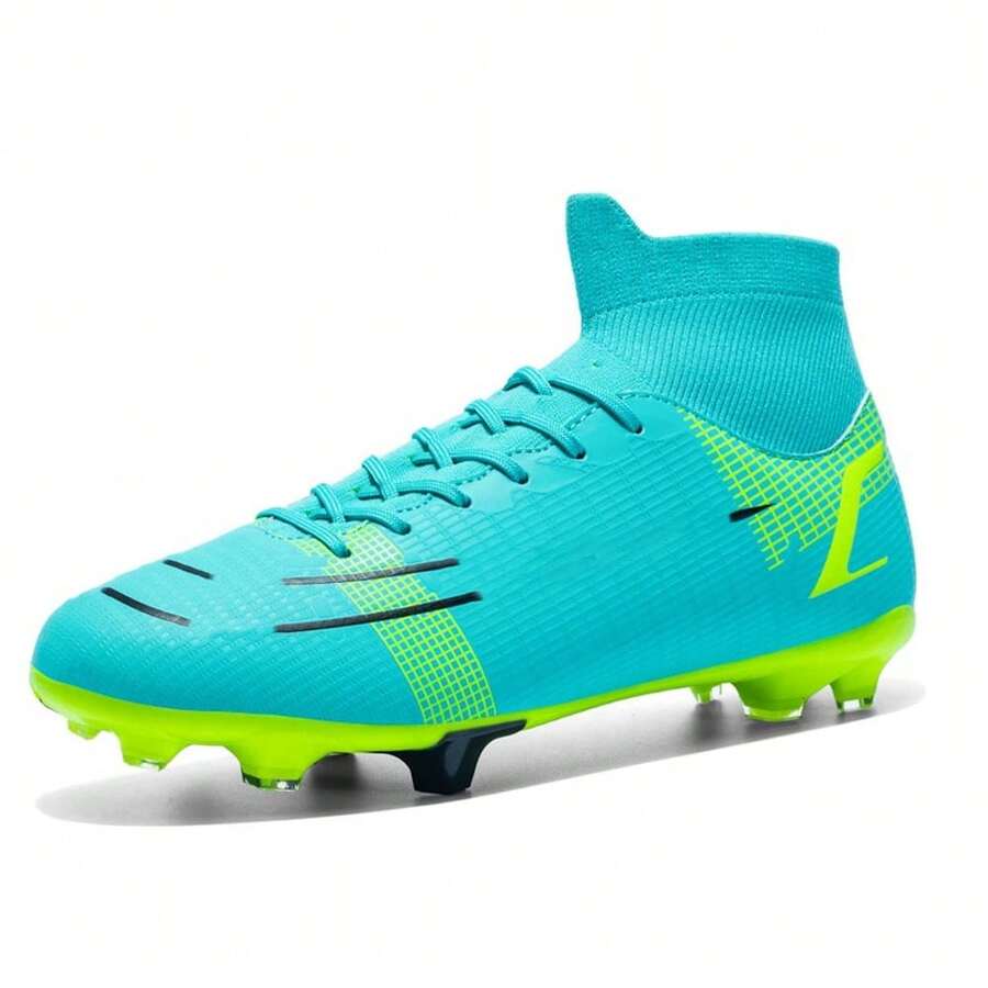 Tenis Para Fútbol Rapido/fut7 Anti Derapante De Caña Alta - Verde claro - Ver 1