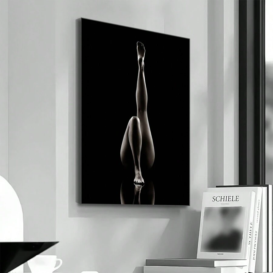 FajerminArt 1 幅帆布海报，现代艺术，裸体海报黑白裸体女人帆布印刷墙艺术，卧室客厅走廊的理想礼物，墙艺术，无框架 - 彩色 - 查看 1