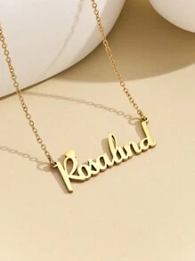 1 chiếc Vòng cổ mặt dây chuyền bằng thép không gỉ vàng phong cách mùa hè 2024 Châu Âu Hoa Kỳ tiếng Anh dành cho phụ nữ đeo trong trường học/lễ hội/tiệc tùng/dịp hàng ngày - Người mẫu nóng bỏng Âu Mỹ/vòng cổ thép không gỉ "Stephanie" tuyệt đẹp và quý phái - Xem 23