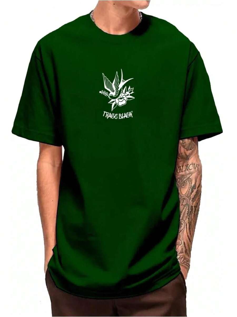 Trace Black Men T-Shirts - Màu xanh lá cây đậm - Xem 1