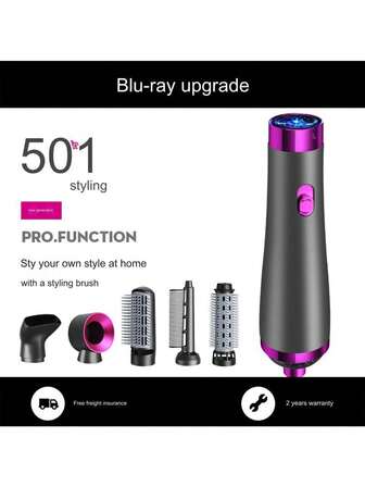 Multifunctional Negative Ion One-Step Electric Hair Dryer Curling Straightener Tool 5 In 1 Hot Air Brush(Uk) Hot Comb