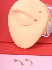 CIZME 3 khuyên tai Rook Daith 16G cho nữ bằng thép không gỉ 8mm 10mm, nhẫn lông mày khảm đá CZ Opal màu ngọc lam, nhẫn môi bụng, bề mặt sụn, trang sức xỏ khuyên vành tai - Bông tai Rook - Xem 6