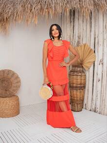 Women Dresses - 橘色 - 查看 2