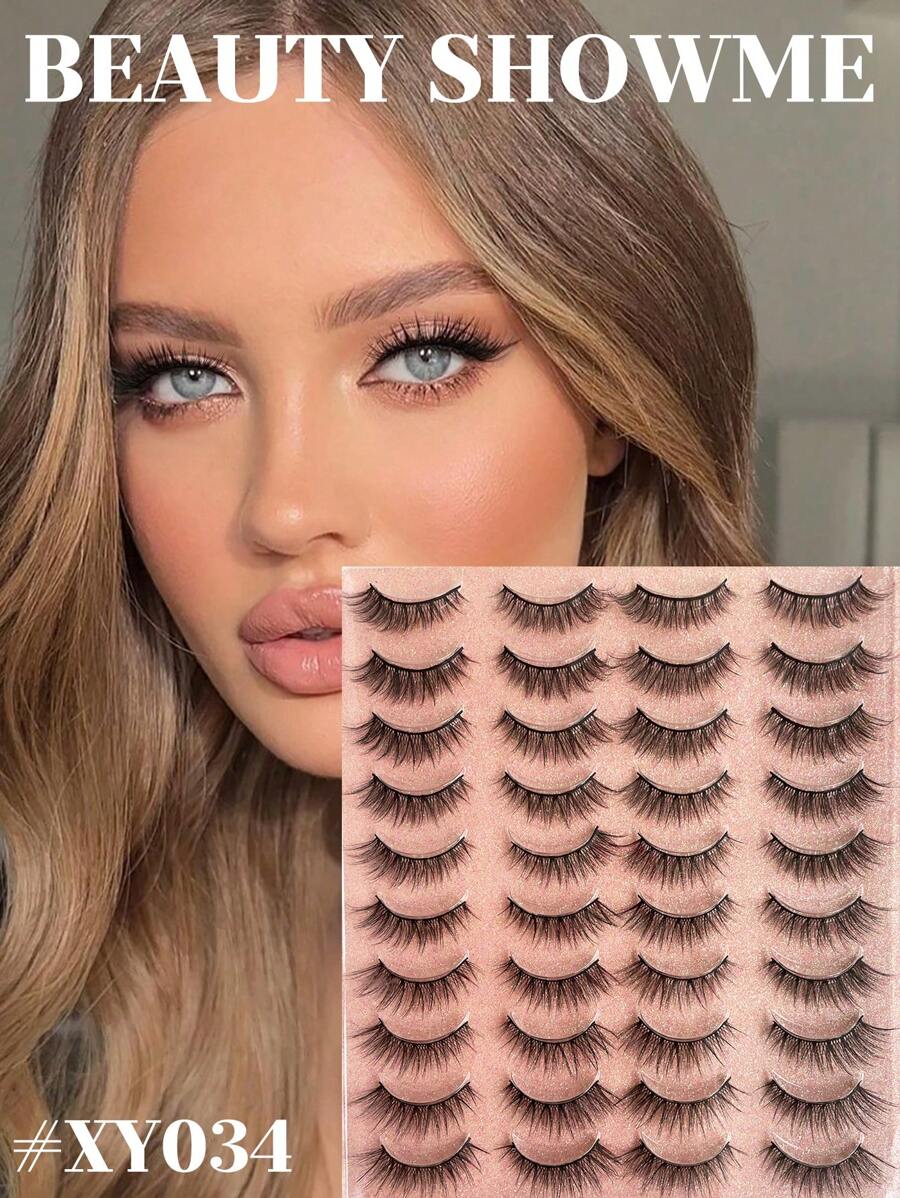 20 Pairs 12mm Alice Beauty Black Doll Full Glueless False Eyelashes