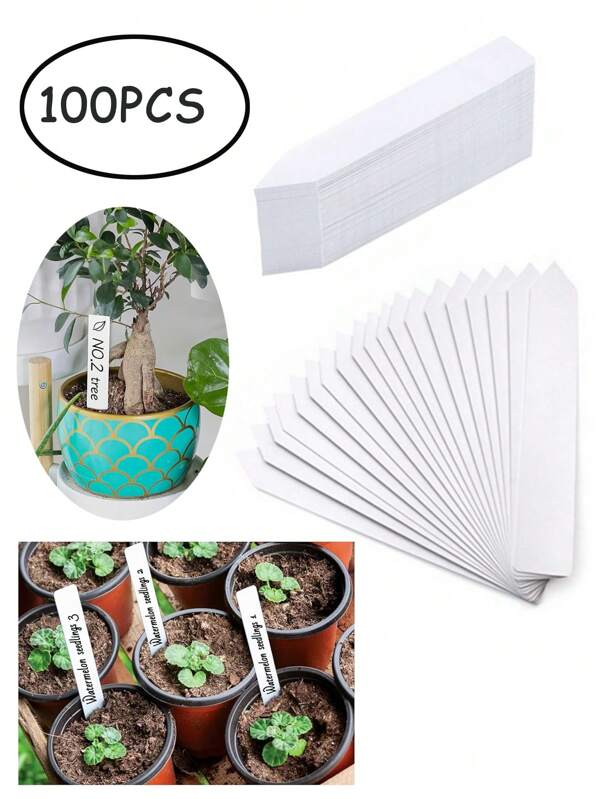 100pcs Plant Labels,Waterproof Plastic Plant Name Tags For Seedlings,Garden Labels Markers,Nursery Plant Tags,Seed Labels,Plant Label Stakes,Plant Markers For Outdoor Garden.