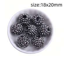 18x20mm 10 Stück Chunky runde bunte Harz Strass Kugelperlen für Bubblegum Halsketten Schmuck - Verschiedenfarbig - Übersicht 15
