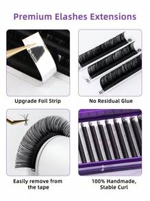 Premium Individual Lashes 0.03 0.05 0.07 Mega Volume Eye Lashes Extension Cashmere Velvet Fluffy D Curl 8-18mm Mixed Natural Look Cluster Lashes Super Soft Matte Black Individual Lashes Tray Volume Classic Synthetic Faux Mink Eyelashes Extensions Professional False Eyelashes Supplies For Lashes Salon