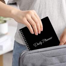 BUBU 1pc Weekly Planner - Daily Planner Hourly Schedules With To Do List Tasks,Expense Tracker And Organizing Meals,Undated 7 Days Planner Start Anytime&Two Stickers - Black and White - View 6