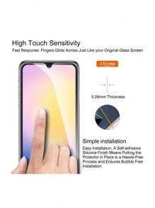 4 miếng bảo vệ màn hình kính cường lực độ nét cao tương thích với Samsung Galaxy A15/A25/A35/A55/A54/A34/A24/A14/A73/A53/A33, Samsung Galaxy M33/M23/M13 - Trong sáng - Xem 3