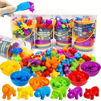 Montessori Counting Dinosaur Set | 3-In-1 Math, Color Sorting, Matching Game | (Includes Sorting Bowls) | Dinosaurs Animals Transport Early Education Toys | Preschool Learning Playset, Suitable For Enhancing Child's Computational Ability | Toddlers Educational Toys For Boys And Girls | Ideal For Holiday Gifts, Christmas, Birthday, Ages 2-5