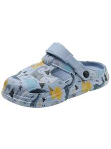 1 Pair Girls Cartoon Print Anti-Slip Flat Indoor Breathable Sandals, Suitable For Summer - Blue - View 3