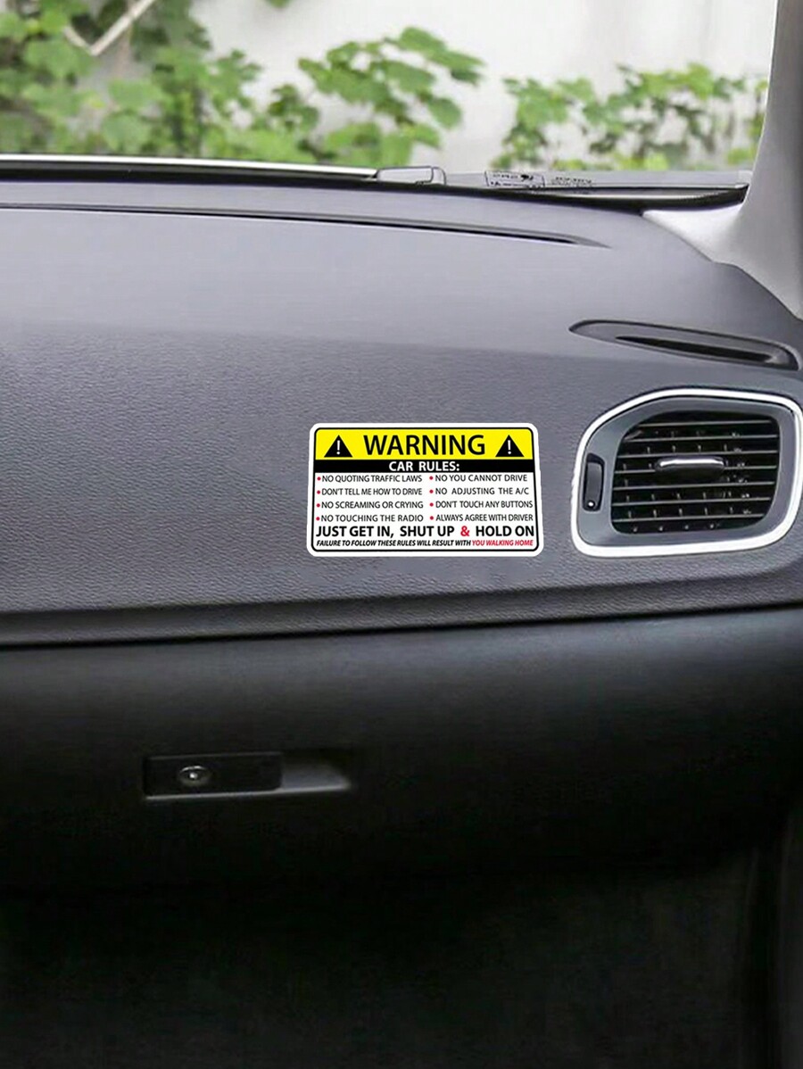 Vehicle Interior Safety Warning Sticker Sun Visor Window Graphic Bumper