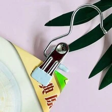 2pcs Multifunctional Stainless Steel Hook Clip With Hanging Hook For Clothes, Caps, Skirts, Etc. - Multicolor - View 6