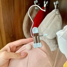 2pcs Multifunctional Stainless Steel Hook Clip With Hanging Hook For Clothes, Caps, Skirts, Etc. - Multicolor - View 4