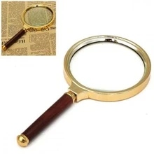 Lupa De Luxo Com Lente De Aumento Zoom 10x 60mm Para Leitura Magnifier - MF60 - Dourado - Visão 4