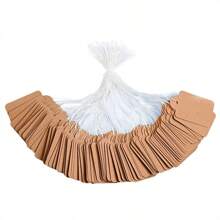 100pcs Jewelry Hanging Tags, String Rings, Price Tags, White Handwritten Gold And Silver Jewelry Price Tags, Gardening Tags
