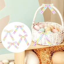 1Roll 5 Yards Easter Ribbons, Easter Pastel Ribbon, Ribbon With Pastel Stripes Eggs Rabbits Patterns, Grosgrain Ribbons For Wrapping Bows Easter Decoration - Flowers - View 5