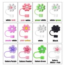 1 Pc 10mm Straw Cover Cap For Cup,Silicone Straw Topper Compatible With 30&40 Oz Tumbler With Handle,Dust-Proof Reusable Straw Tips Lids,Kitchen,Christmas Gift - Flowers - View 9