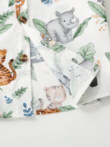 少年卡通印花短袖襯衫 - 彩色 - 查看 5