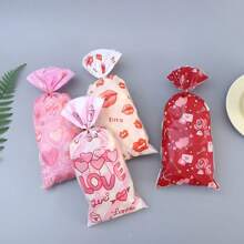 10/50 件心形嘴唇印花零食饼干袋、派对礼品袋、节日装饰、食品包装袋、烘焙用品、派对用品、节日用品万圣节装饰、圣诞装饰、生日装饰、秋季装饰、婚礼盒/礼品、圣诞礼物、礼品盒、南瓜、杯子配件