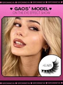 7 对猫眼睫毛狐狸睫毛仿貂睫毛自然蓬松纤细睫毛睫毛延长化妆工具（GA05）假睫毛，睫毛，睫毛，假睫毛 - 黑色 - 查看 3