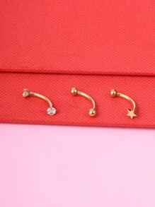 CIZME 3 khuyên tai Rook Daith 16G cho nữ bằng thép không gỉ 8mm 10mm, nhẫn lông mày khảm đá CZ Opal màu ngọc lam, nhẫn môi bụng, bề mặt sụn, trang sức xỏ khuyên vành tai - Bông tai Rook - Xem 7