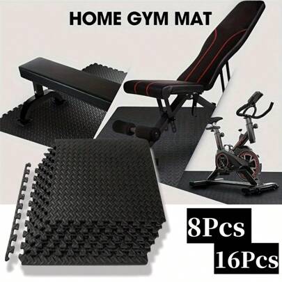 8 件/16 件 Eva 互锁防水橡胶健身垫：可水洗，时尚，适合客厅锻炼和健身健身房配件