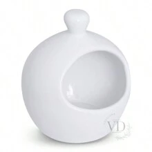 Porta Alho Luxo de Porcelana Branca - Branco - Visão 1