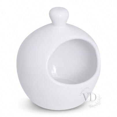 Porta Alho Luxo de Porcelana Branca