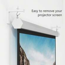 Universal Projector Screen Ceiling Mount, Wall Hanging Mount L-Brackets, 6 Inch Adjustable Extension With Hook Kit, Perfect Projector Screen Placement Hold Up To 66 Lbs - White - View 8